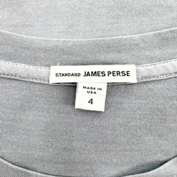 James Perse Gray Combed Cotton T Shirt Size 4/L Made in USA - Picture 3 of 4